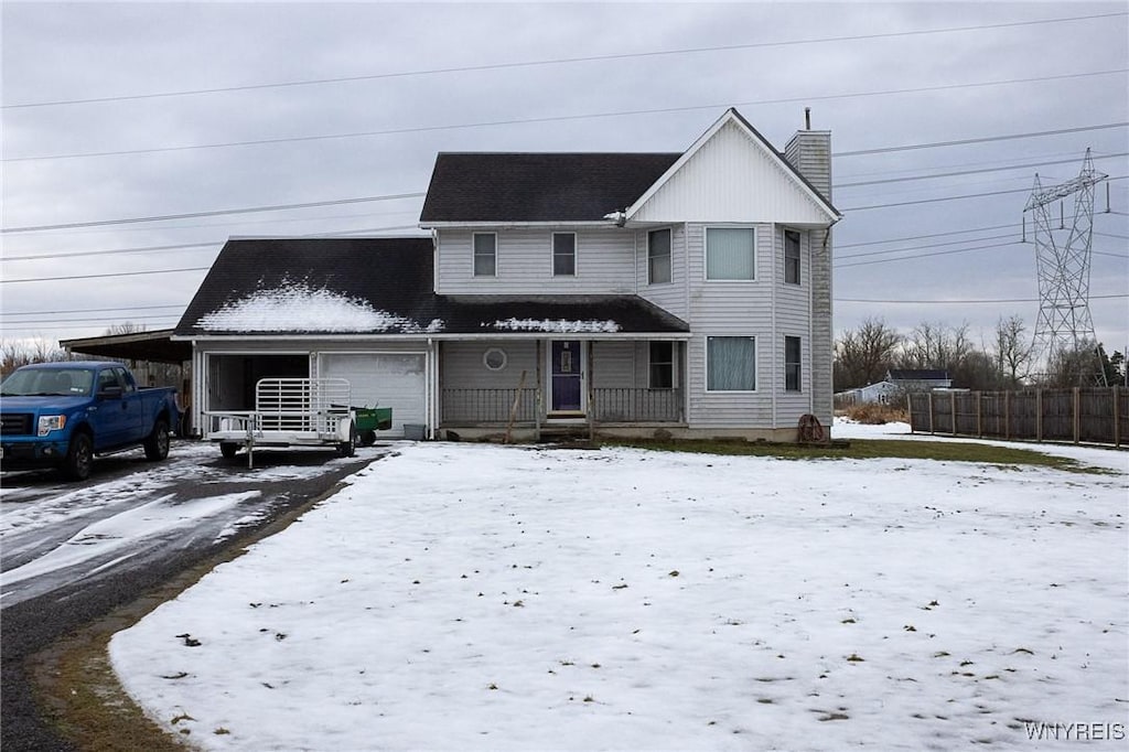 view of property featuring a garage