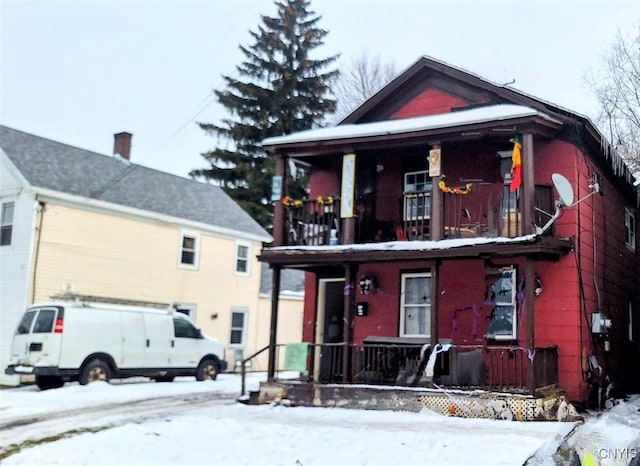 view of front of home featuring covered porch