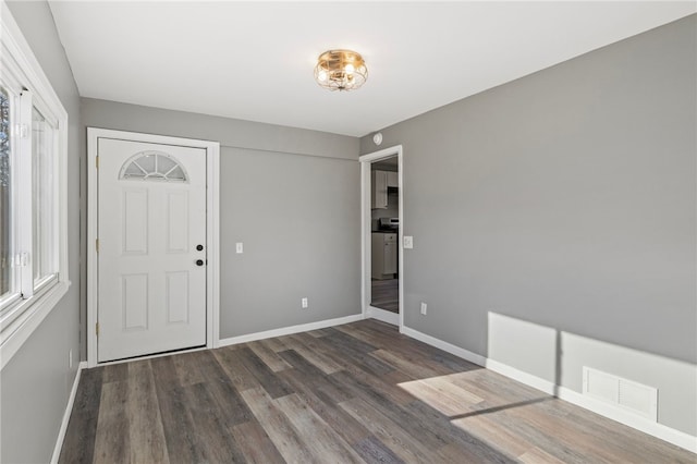 entryway featuring dark hardwood / wood-style floors