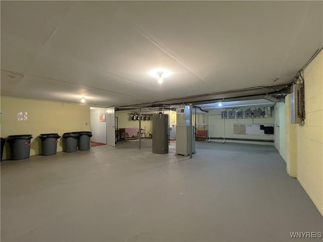 basement with gas water heater