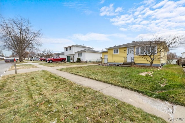 view of front of house with a front yard