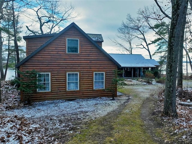 view of snowy exterior