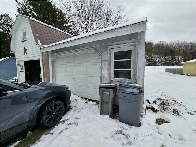 view of snowy exterior