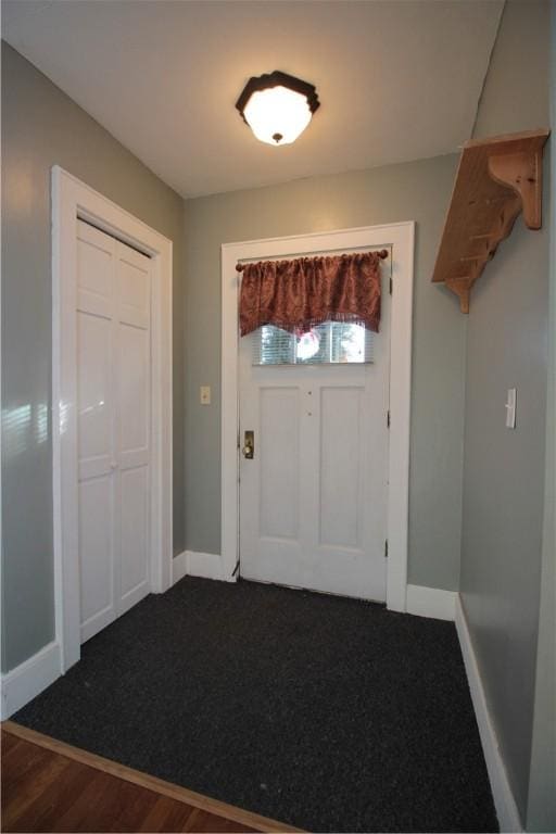 foyer entrance featuring hardwood / wood-style flooring