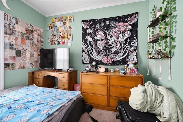 bedroom featuring ornamental molding