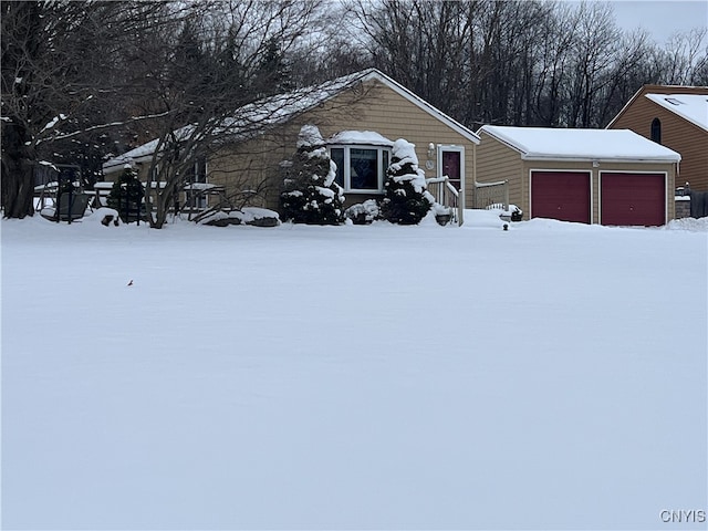 exterior space with a garage