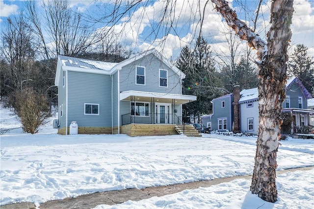 view of front property with covered porch