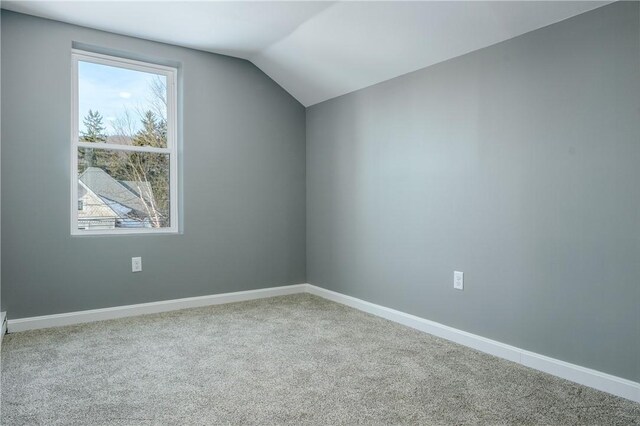 bonus room featuring carpet floors and vaulted ceiling