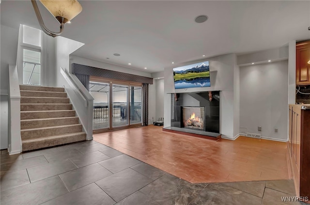 interior space with tile patterned flooring