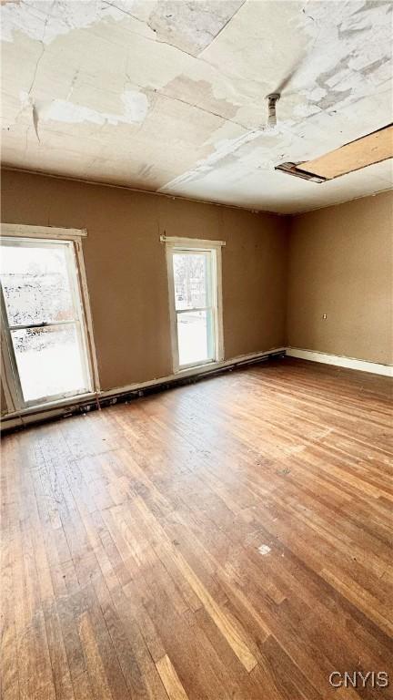 empty room with hardwood / wood-style floors