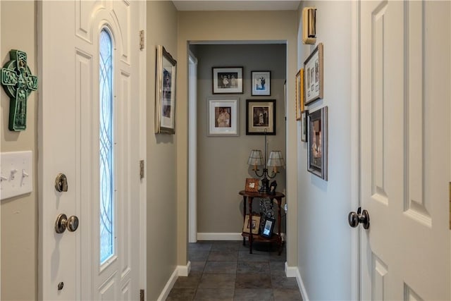 view of tiled foyer entrance