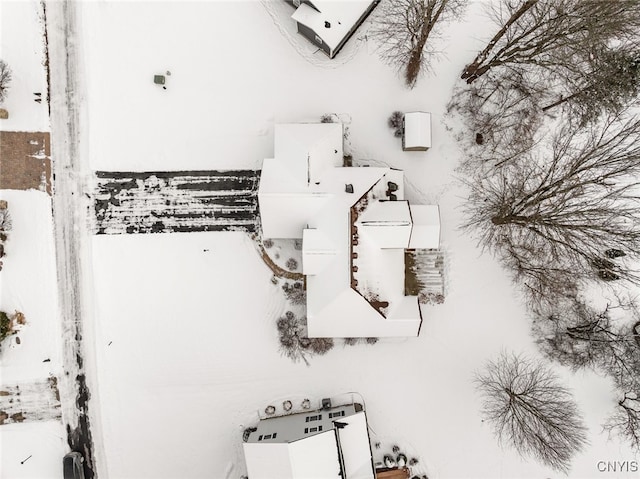 view of snowy aerial view