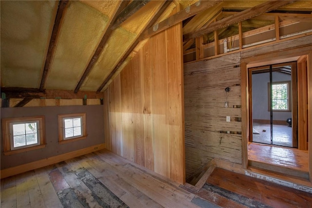 view of unfinished attic