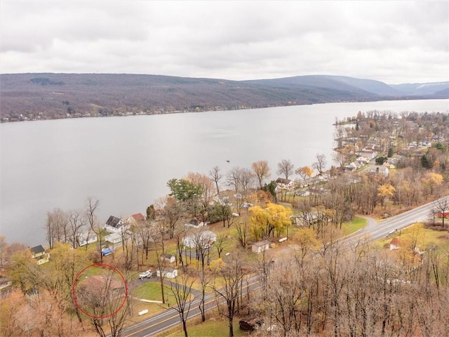 property view of water featuring a mountain view