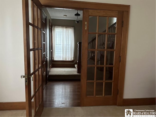 doorway to outside featuring french doors