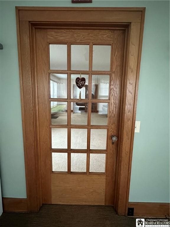 doorway featuring french doors