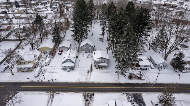 view of snowy aerial view