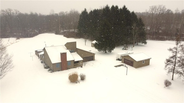 view of snowy aerial view