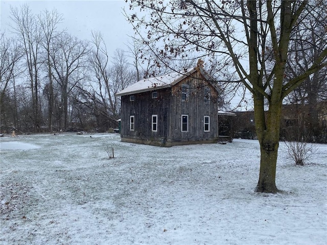 view of snowy exterior