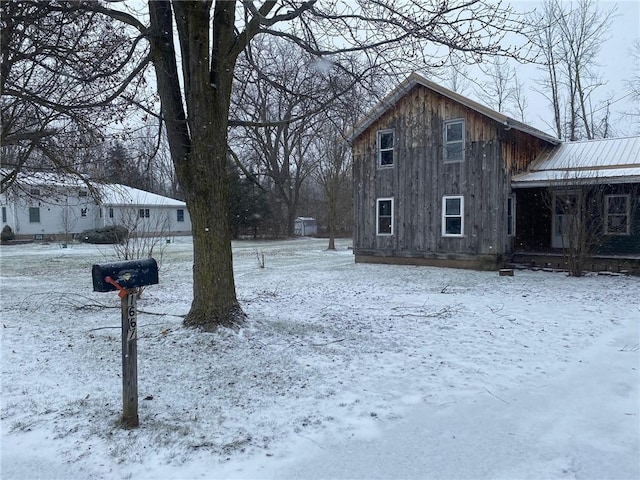 view of snowy exterior