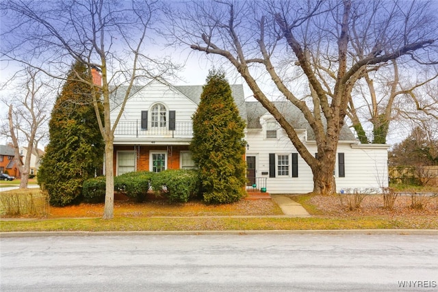 view of front of house with a chimney