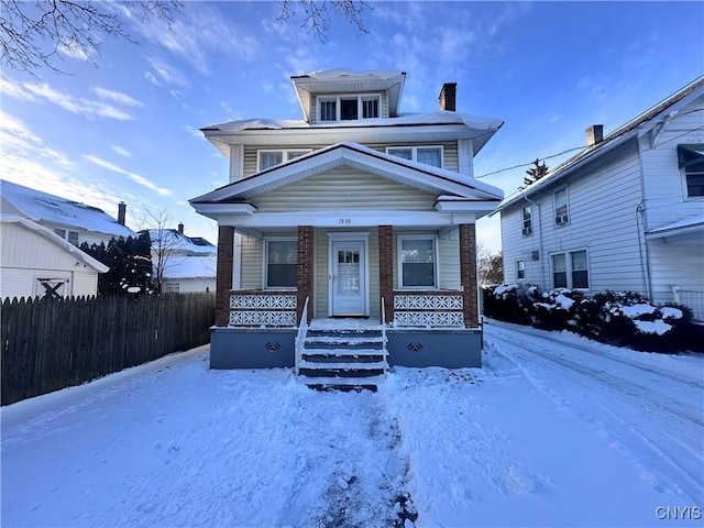 view of front facade featuring a porch