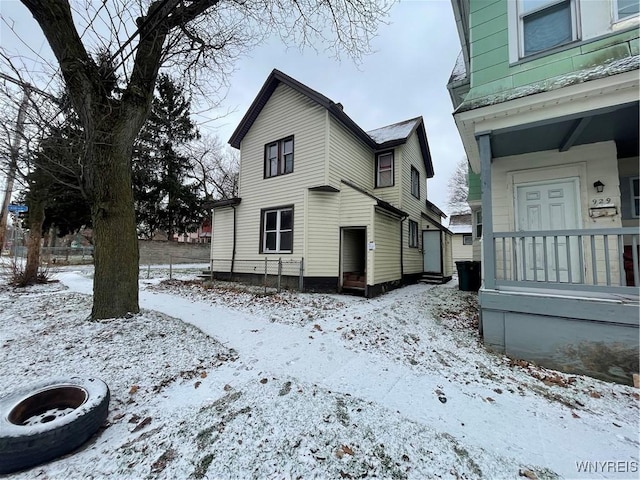 view of snowy exterior