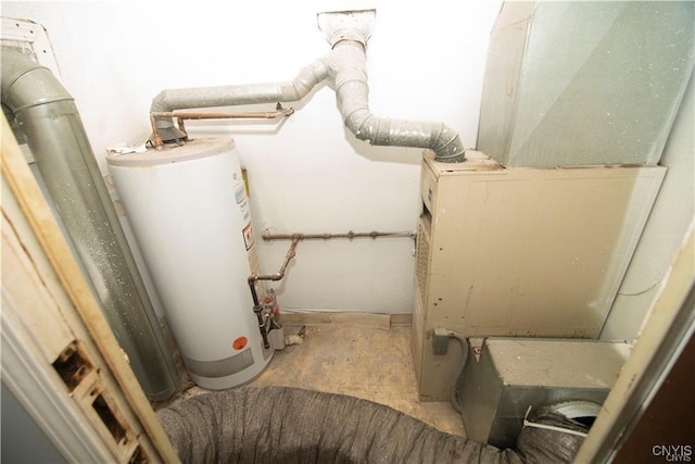 utilities with heating unit and water heater