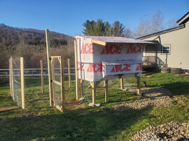 view of jungle gym with a yard