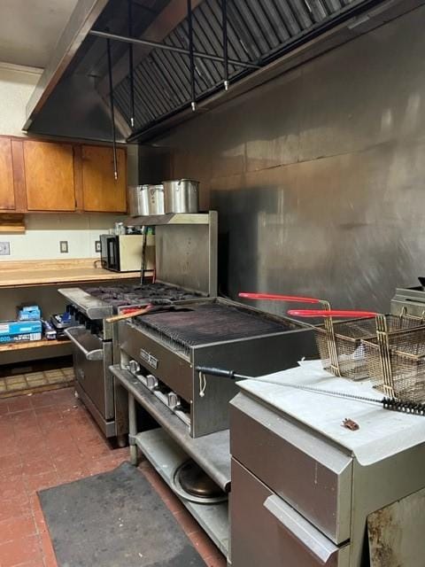 kitchen with stainless steel range