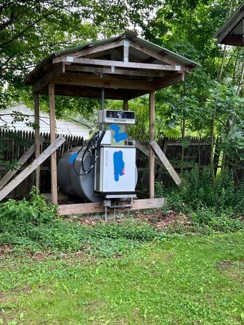 view of storm shelter