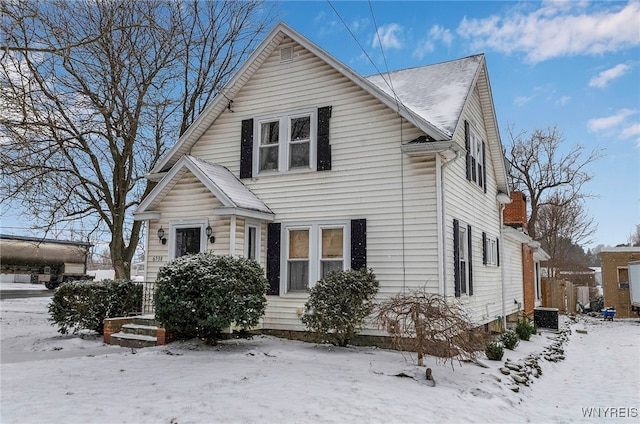 view of front of home featuring central AC