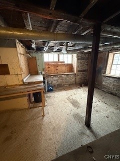 basement with a healthy amount of sunlight