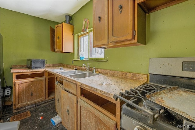 kitchen with range and sink