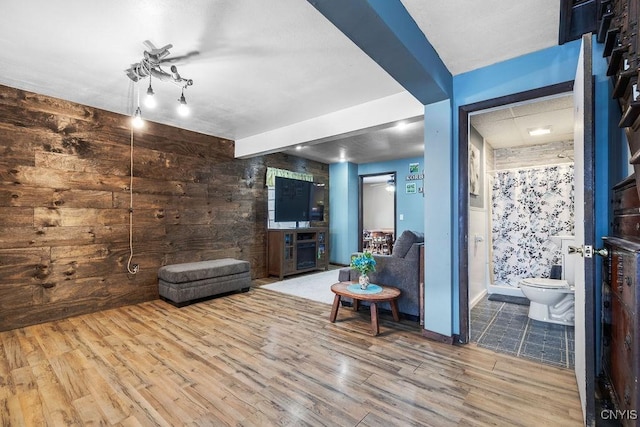 living room with wood-type flooring