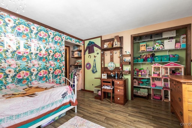 bedroom featuring dark hardwood / wood-style floors