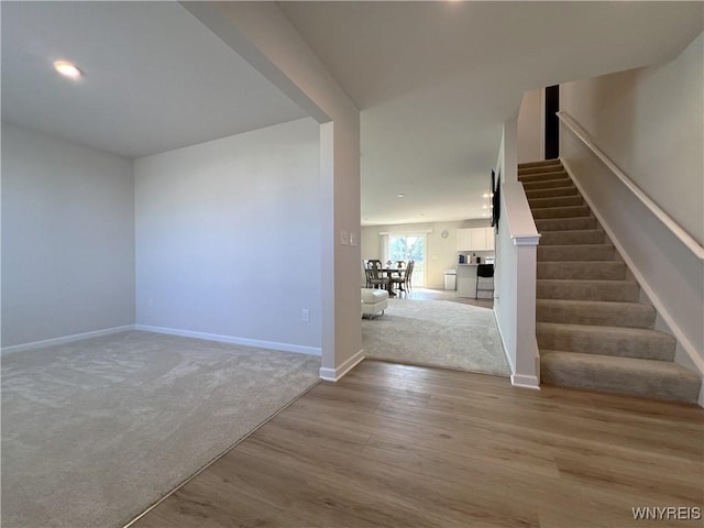 empty room featuring light wood-type flooring