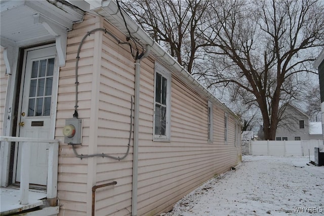 view of snowy exterior