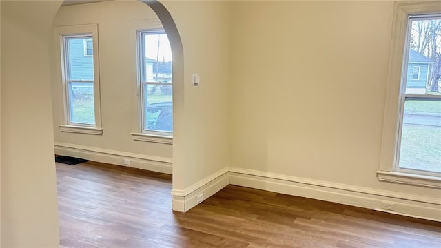 doorway to outside featuring hardwood / wood-style flooring