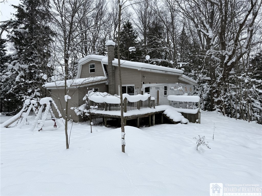 3173 Reservoir Rd, Randolph, NY 14772 - exterior space with a wooden deck