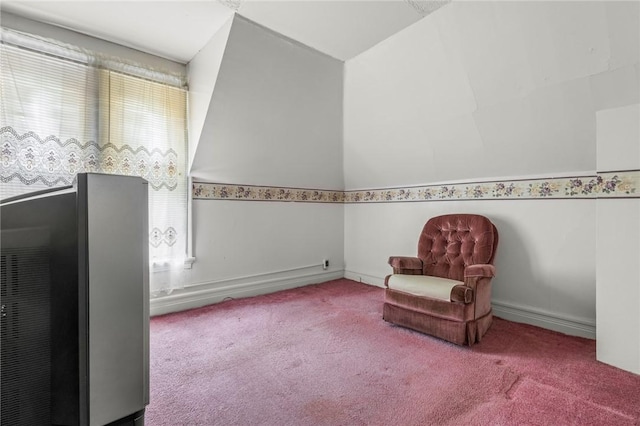 sitting room with light colored carpet