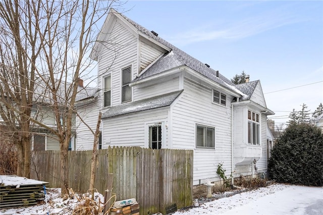 view of snow covered exterior