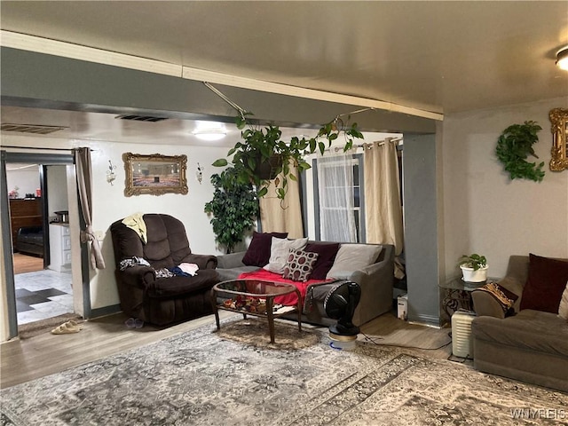 living room featuring hardwood / wood-style floors