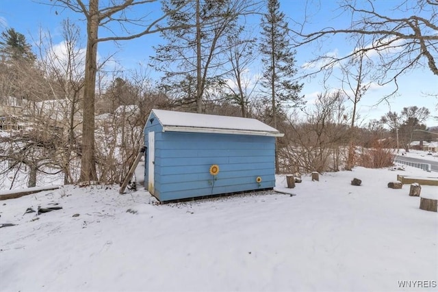 view of snow covered structure