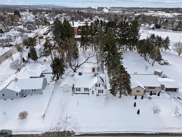 view of snowy aerial view