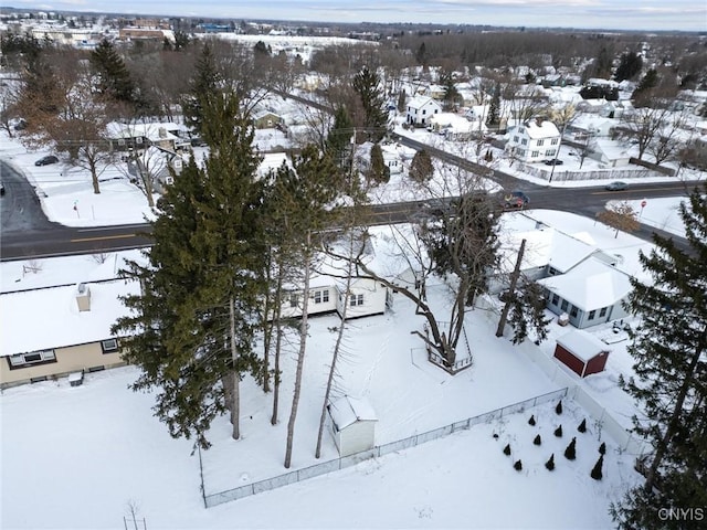 view of snowy aerial view