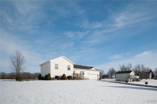 exterior space featuring a garage