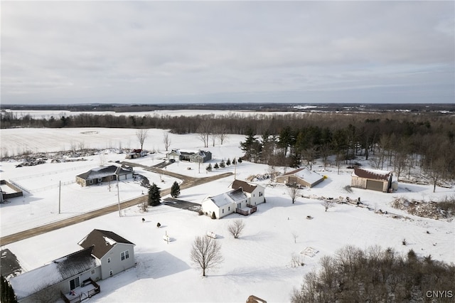 view of snowy aerial view