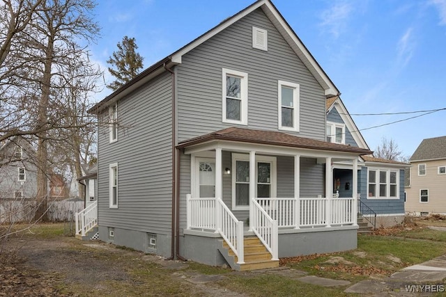 view of front of property with covered porch