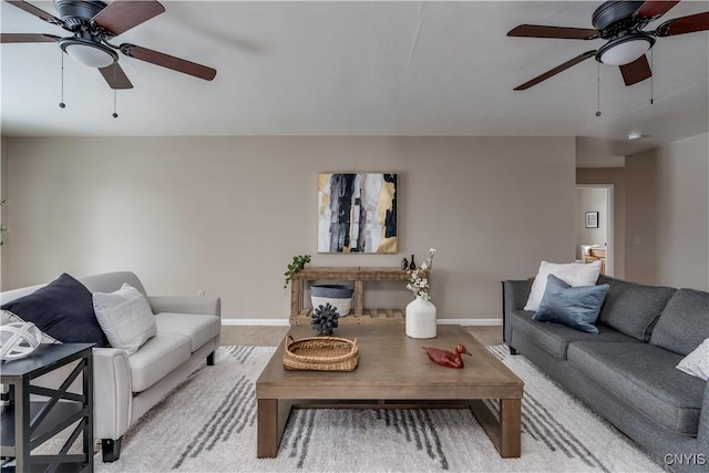 living room featuring light carpet